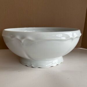 Vintage LEC Leclair Limoges White Porcelain Serving Bowl Vegetable Fruit Dish